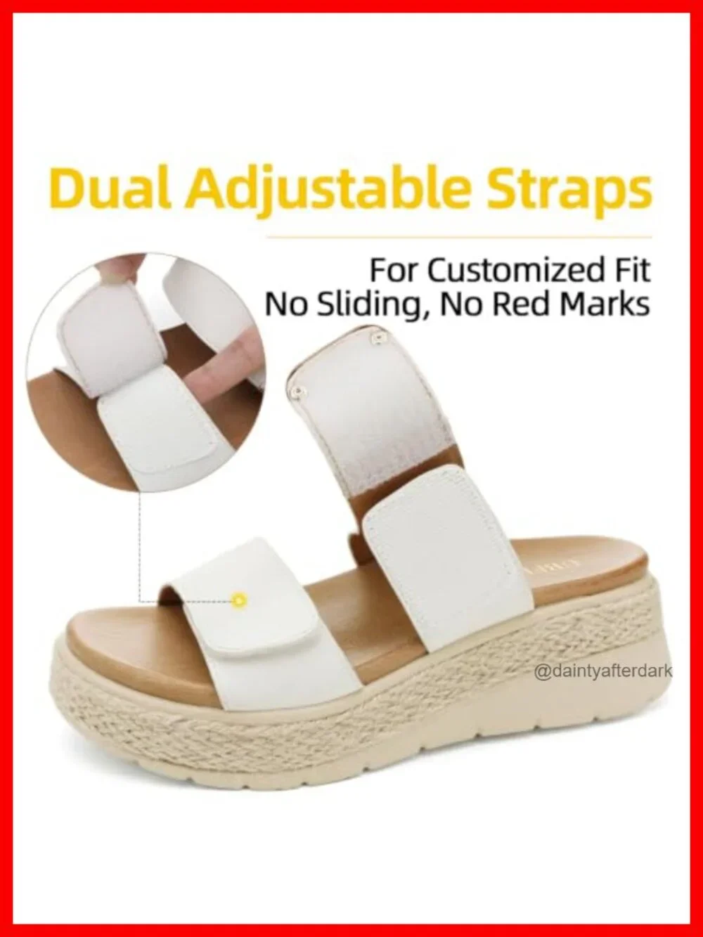 Women's Platform Wedge Sandals Orthopedic Arch Support Faux Leather Slip-On
